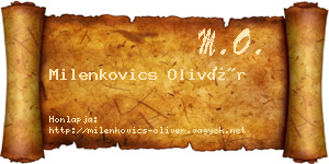 Milenkovics Olivér névjegykártya